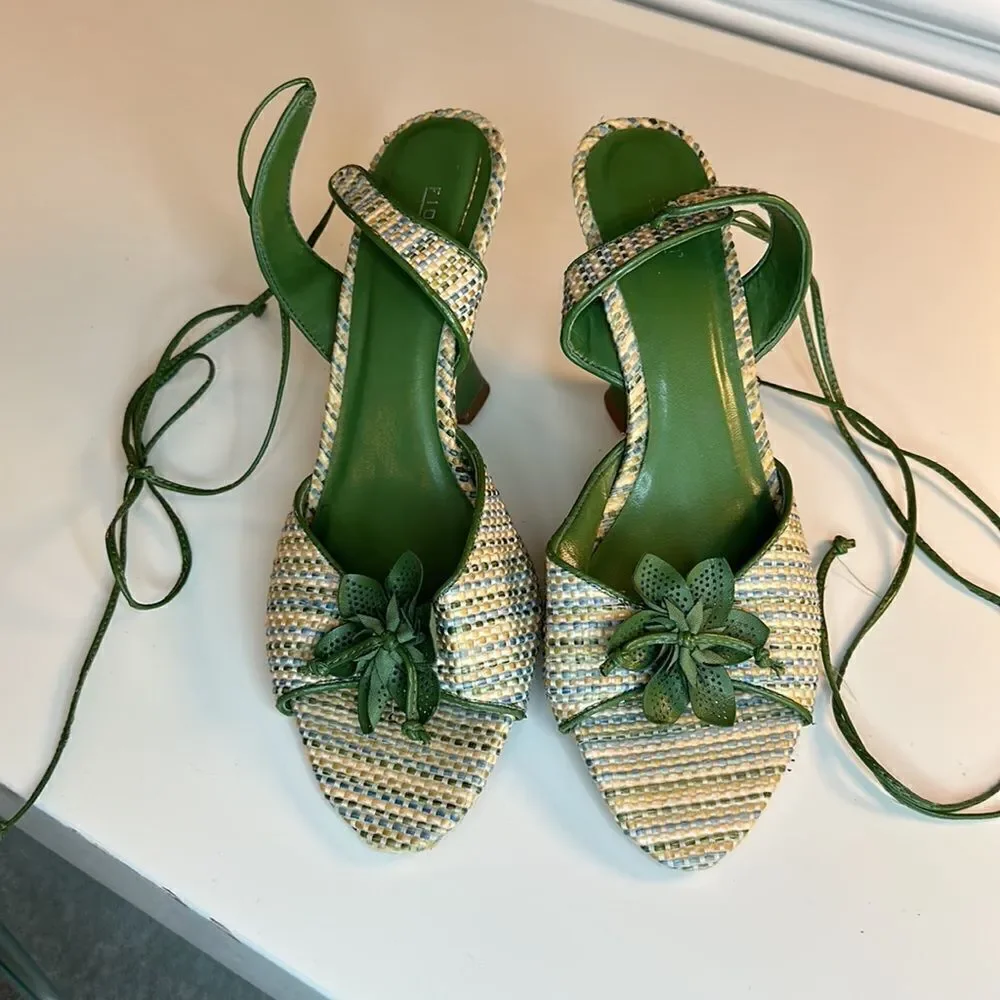 Fioni ankle wrap wedges